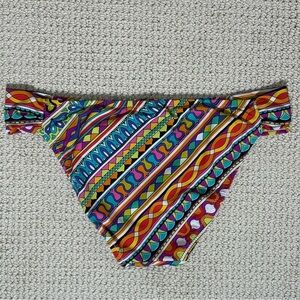 Trina Turk Women Peruvian Stripe Bikini Swimsuit Bottom Beach Pool Vibrant sz 10